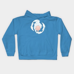 Stylized girl depicting the air element Kids Hoodie